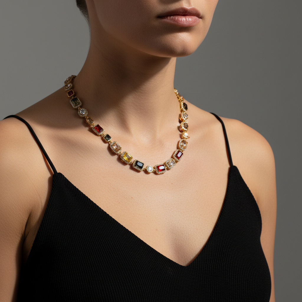 Kaleidoscope Tennis Chain Necklace